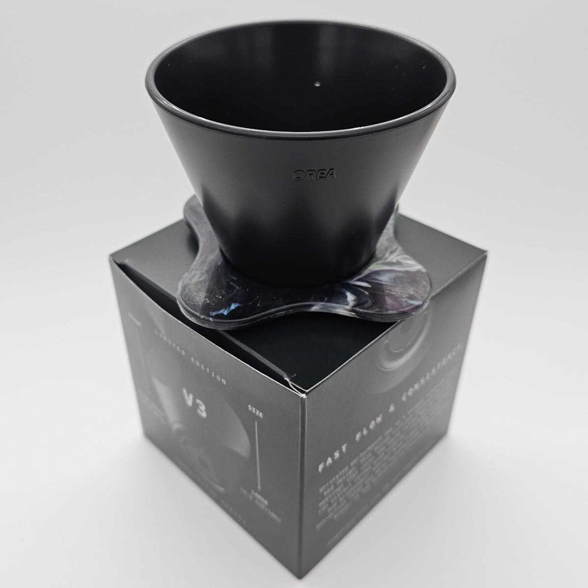 Orea Dripper V3 Black Basalt Limited Edition with base